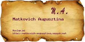 Matkovich Augusztina névjegykártya